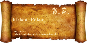 Widder Péter névjegykártya